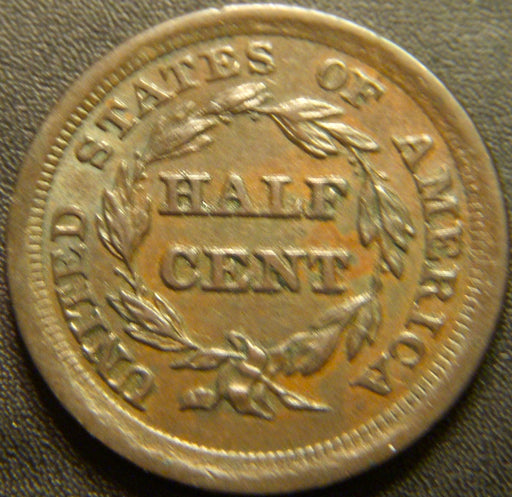 1855 Half Cent - AU+