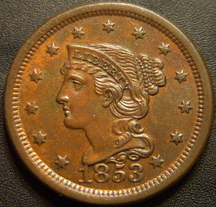 1853 Large Cent - AU+
