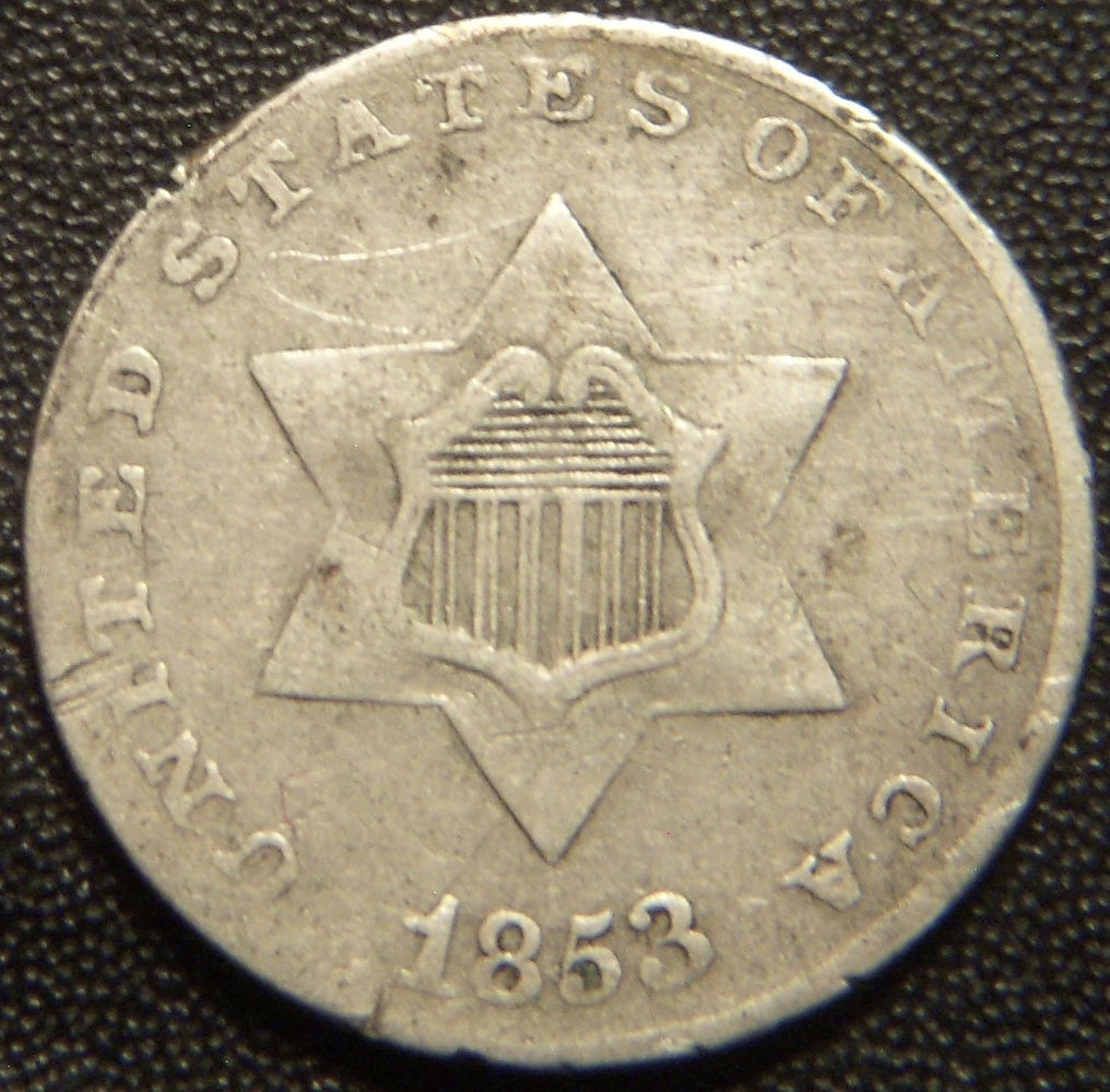 1853 Silver Three Cent - Very Fine