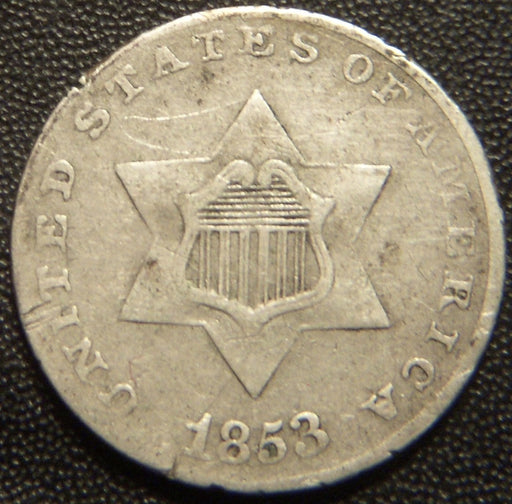 1853 Silver Three Cent - Very Fine