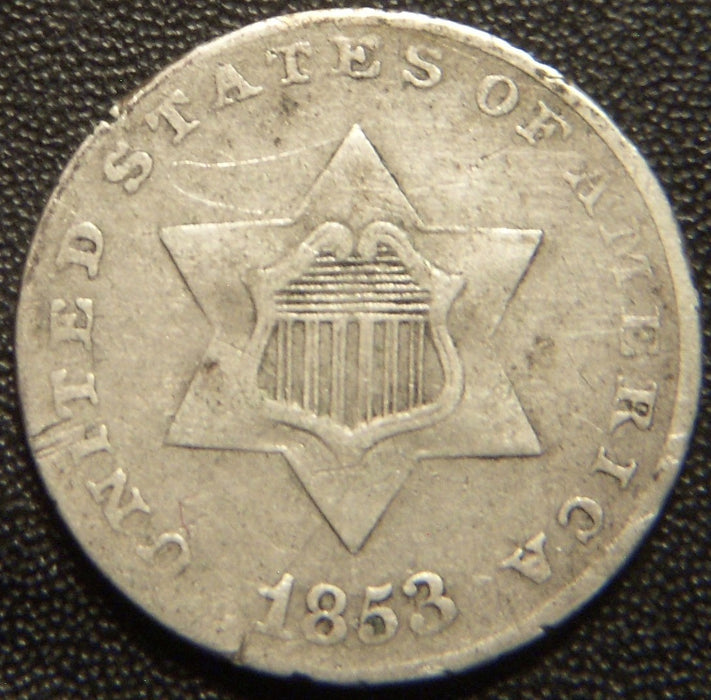 1853 Silver Three Cent - Very Fine