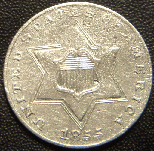 1855 Silver Three Cent - Very Fine
