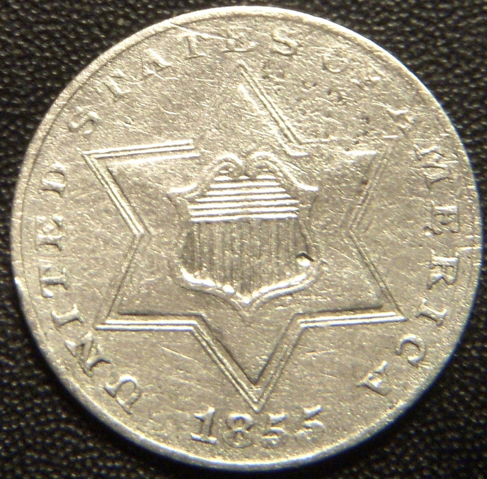 1855 Silver Three Cent - Very Fine