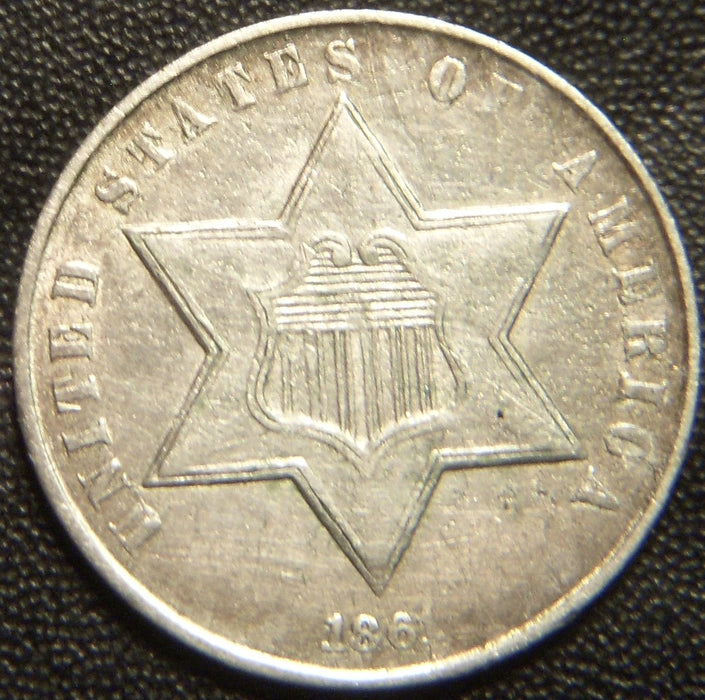 1861 Silver Three Cent - Extra Fine