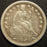 1854 Seated Half Dime - VF/EF