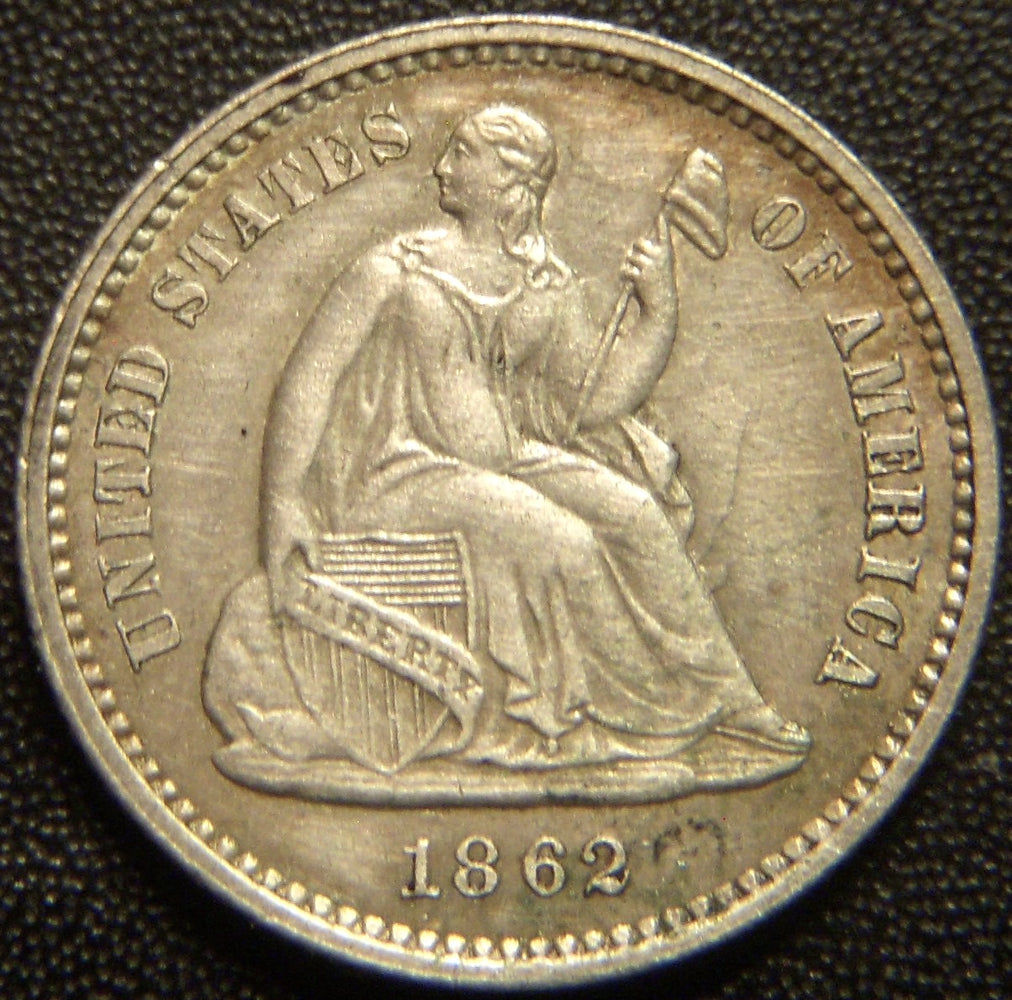 1862 Seated Half Dime - AU