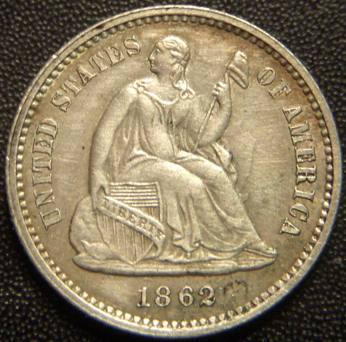 1862 Seated Half Dime - AU