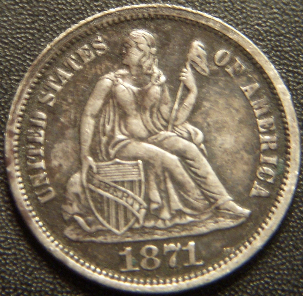 1871 Seated Dime - Extra Fine