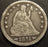 1874 Seated Quarter - Very Good