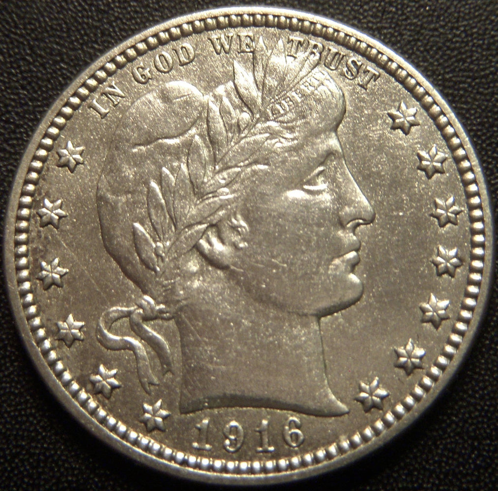 1916-D Barber Quarter - AU+