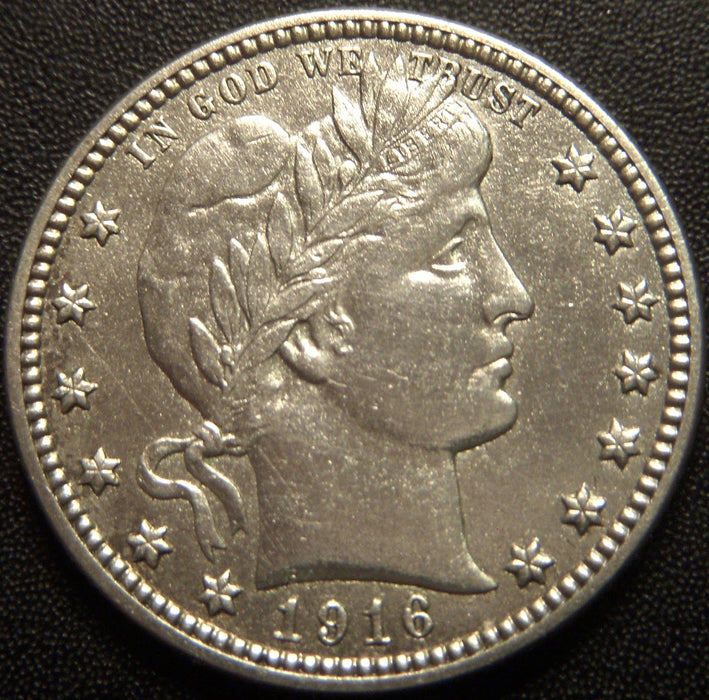 1916-D Barber Quarter - AU+