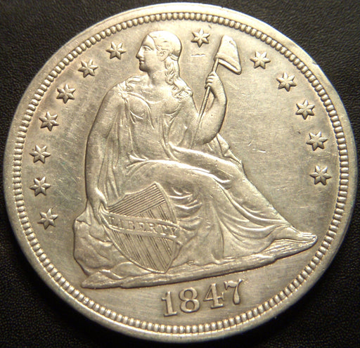 1847 Seated Dollar - EF/AU
