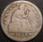 1854-O Seated Quarter - Huge O Very Good