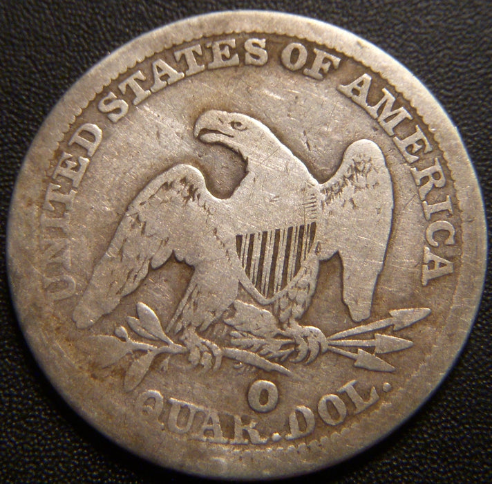1854-O Seated Quarter - Huge O Very Good