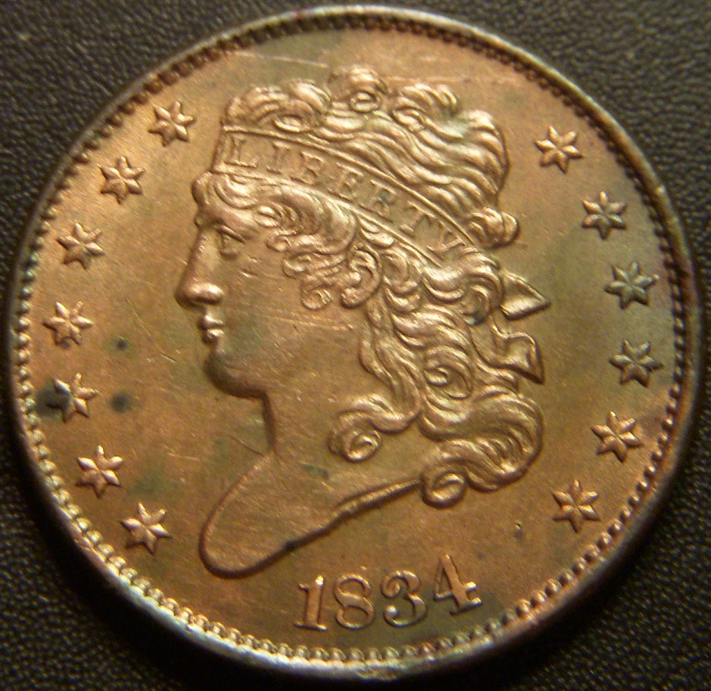 1834 Half Cent - Extra Fine Details