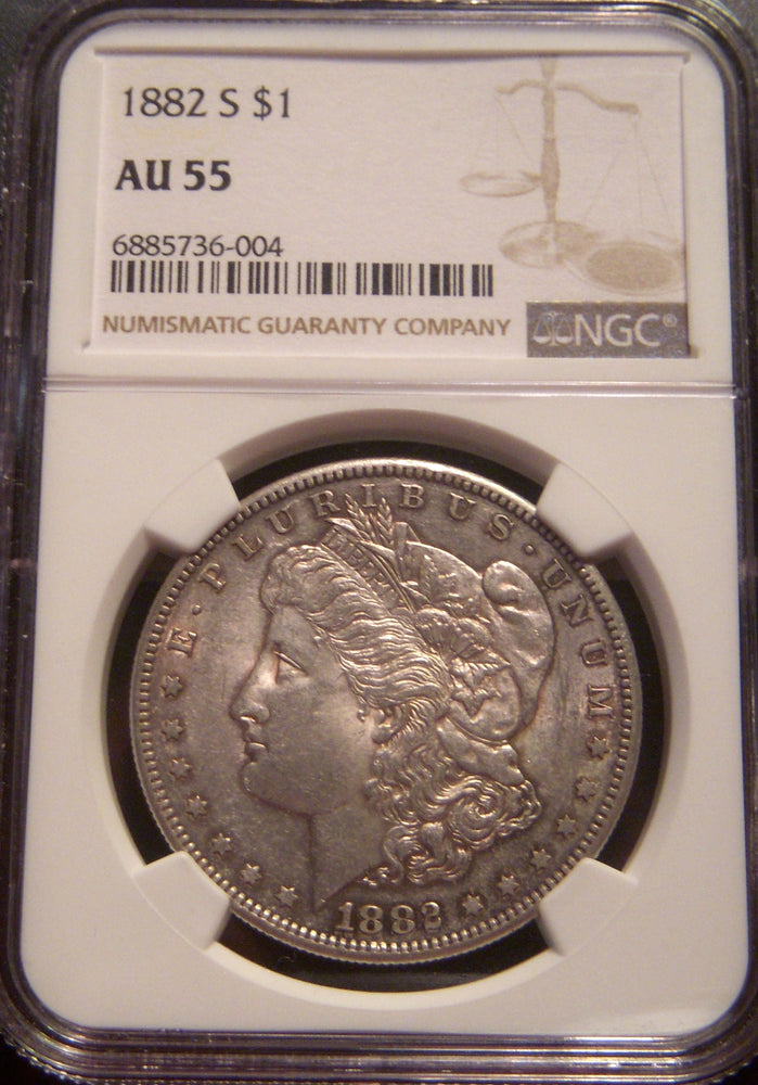 1882-S Morgan Dollar - NGC AU 55