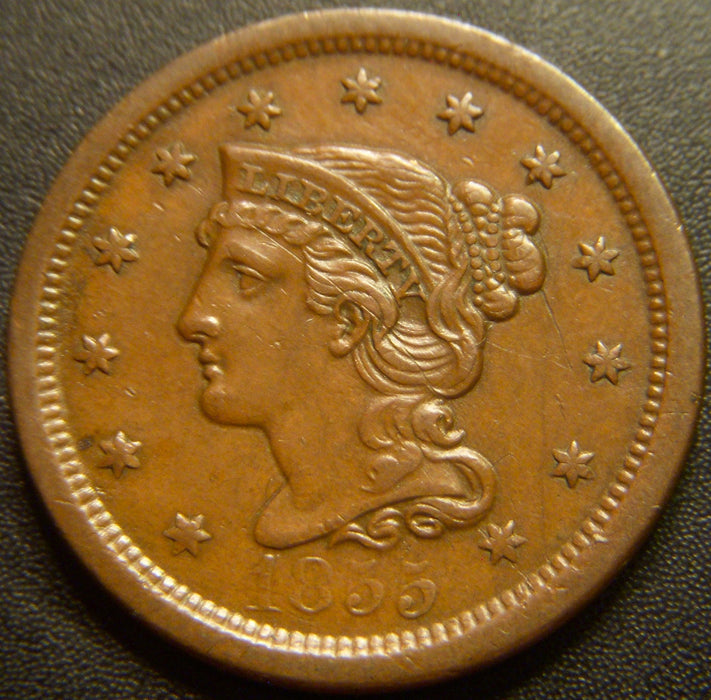 1855 Large Cent - Upright 5 Extra Fine