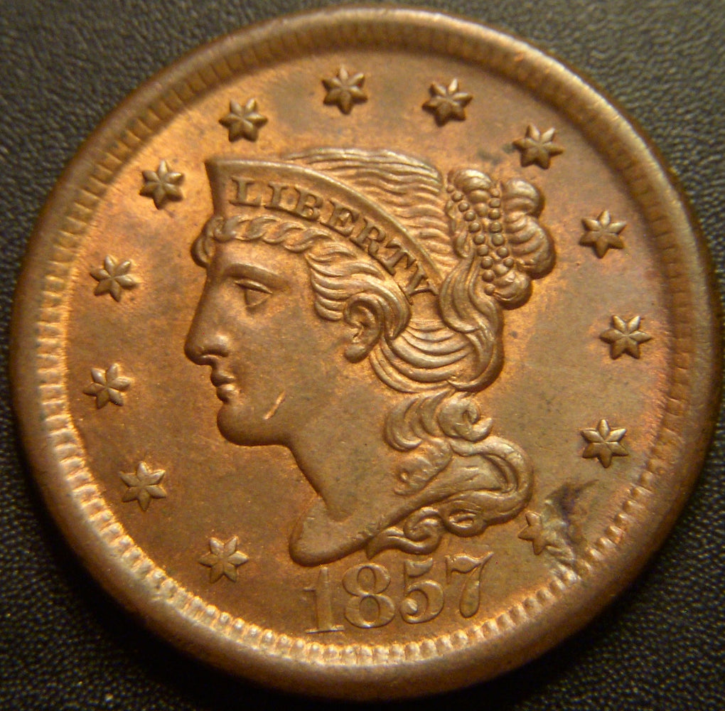 1857 Large Cent - Large Date AU
