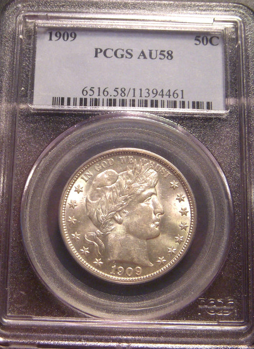 1909 Barber Half Dollar - PCGS AU58