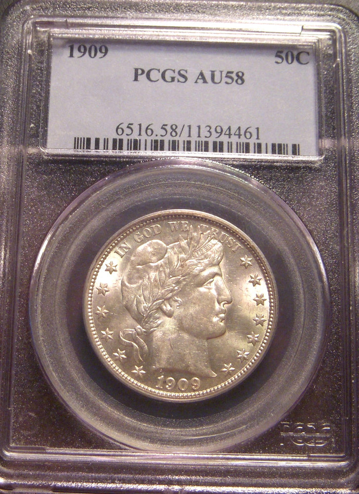 1909 Barber Half Dollar - PCGS AU58