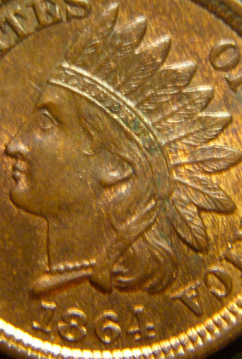 1864 Indian Head Cent - Bronze AU+
