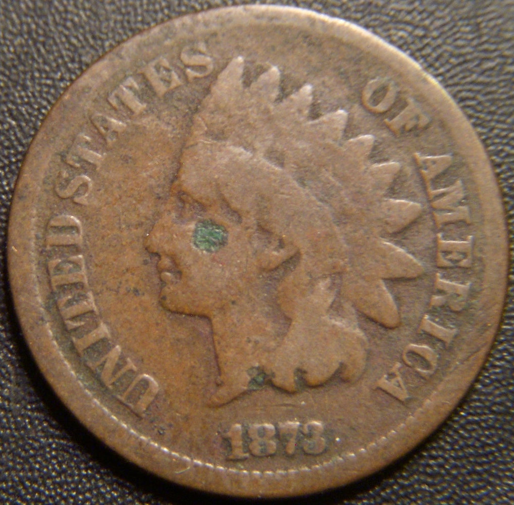 1873 Indian Head Cent - Open 3 Good