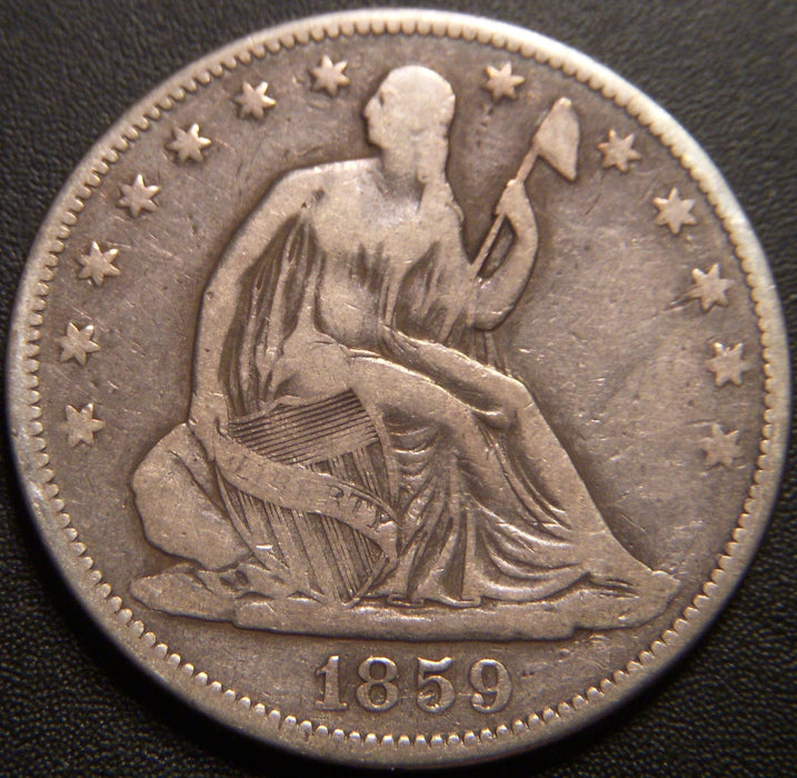 1859 Seated Half Dollar - Fine