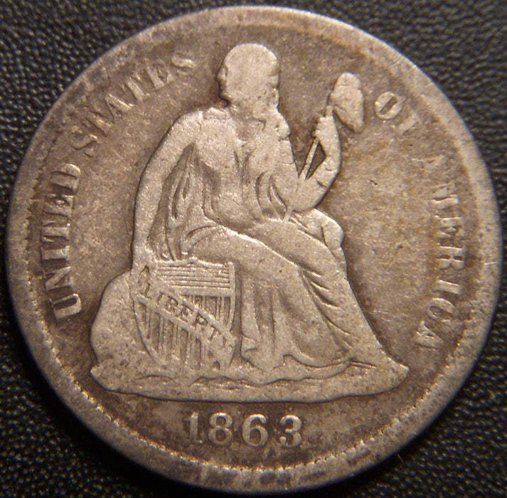1863-S Seated Dime - Very Fine