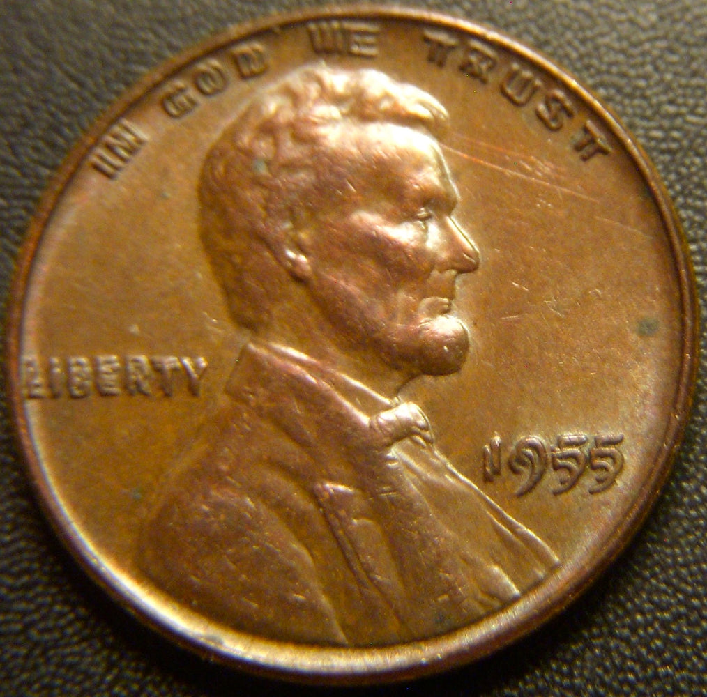 1955/55 Lincoln Cent - Double Die AU