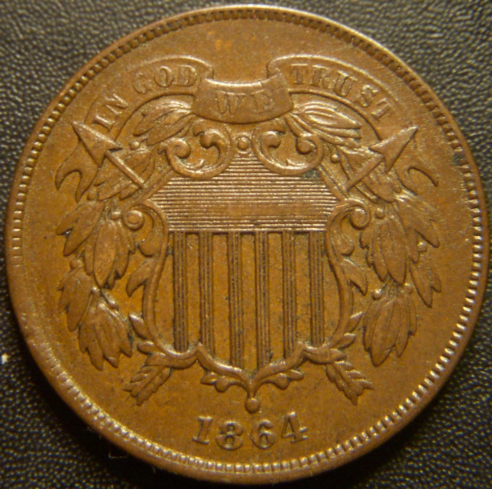 1864 Two Cent - Large Motto Extra Fine