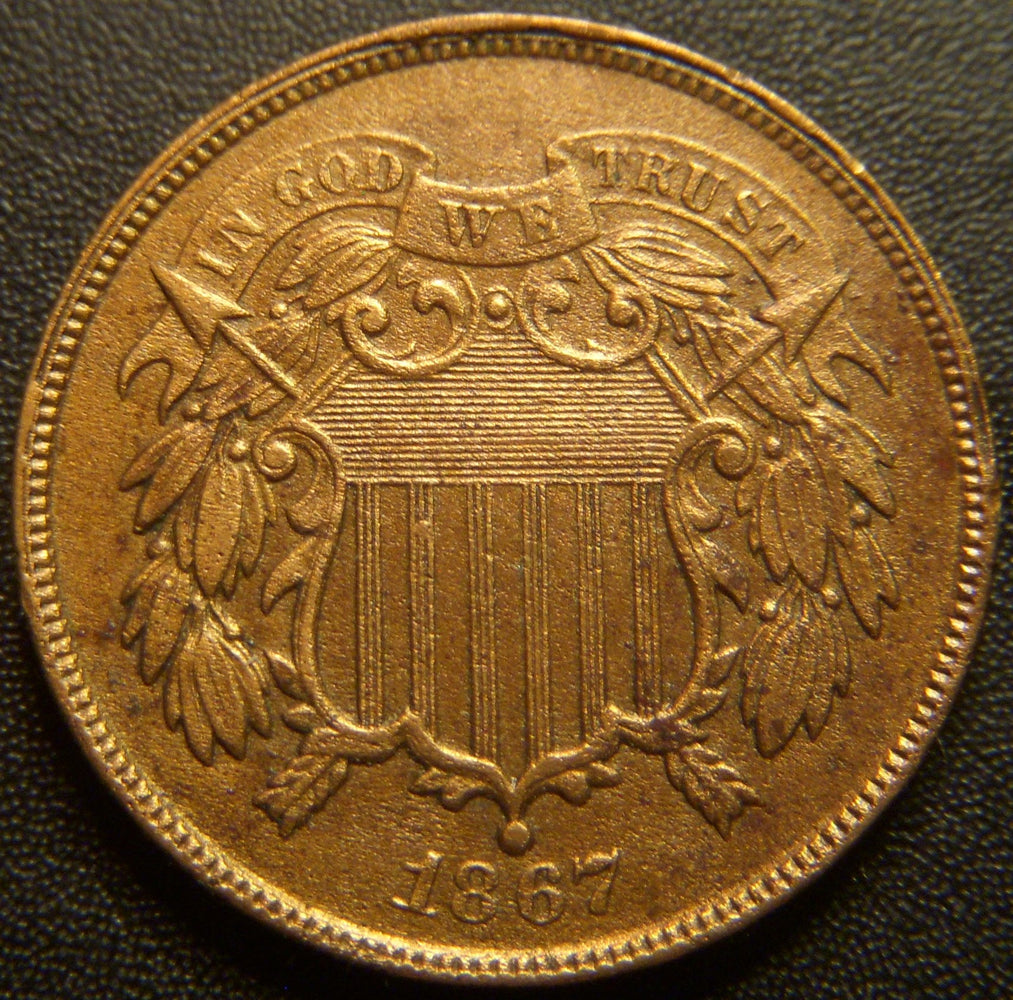 1867 Two Cent - Extra Fine Details