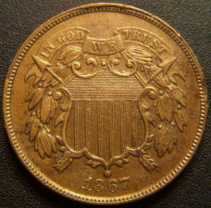 1867 Two Cent - Extra Fine Details