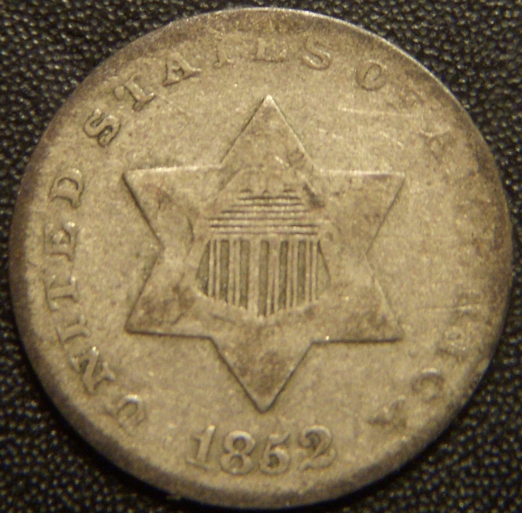 1852 Silver Three Cent - Very Good
