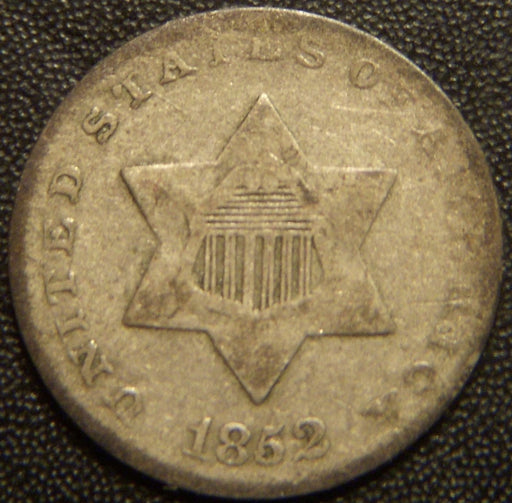 1852 Silver Three Cent - Very Good