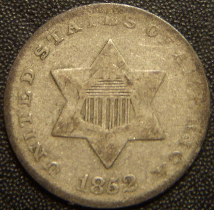 1852 Silver Three Cent - Very Good