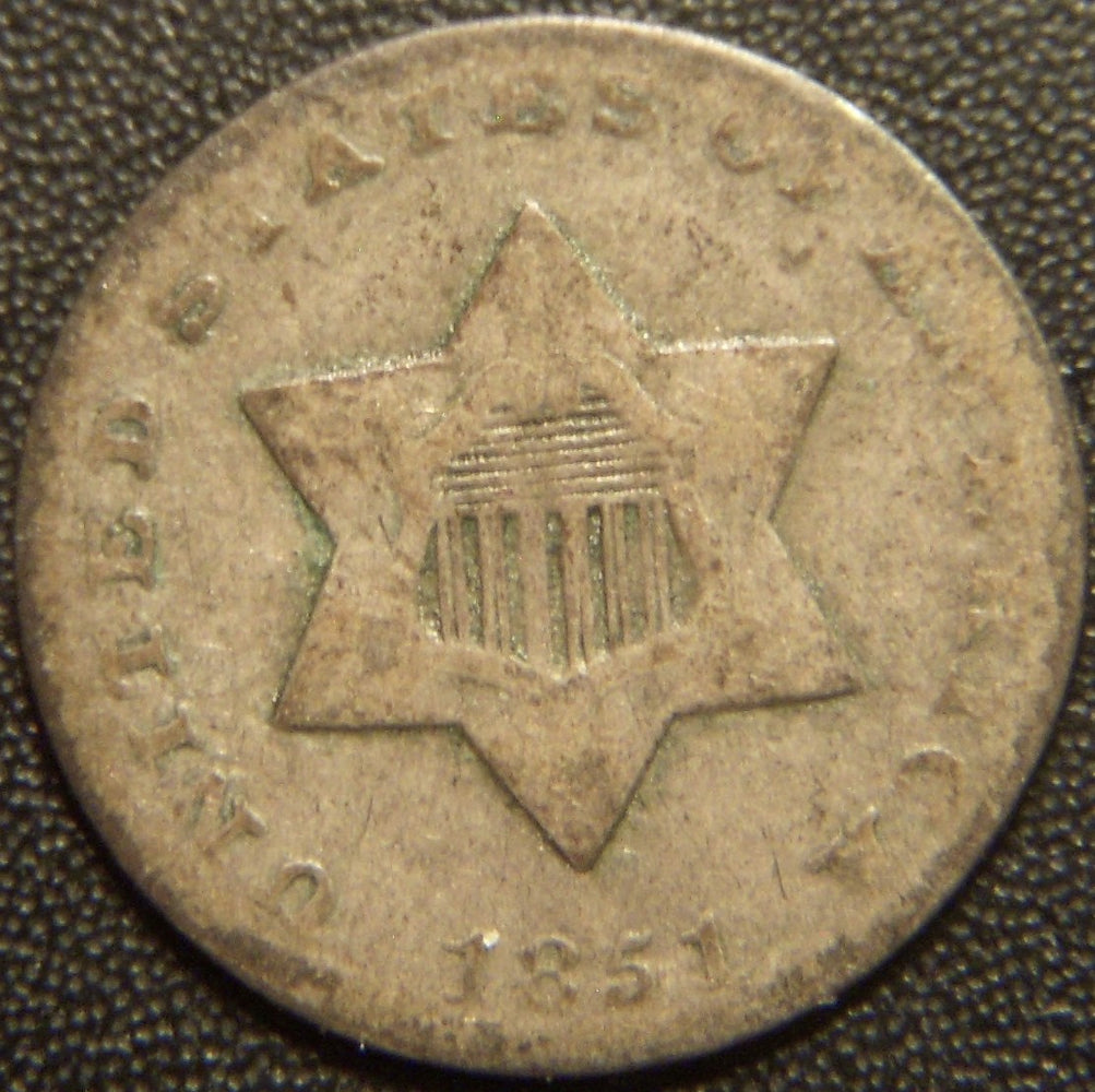 1851 Silver Three Cent - Good