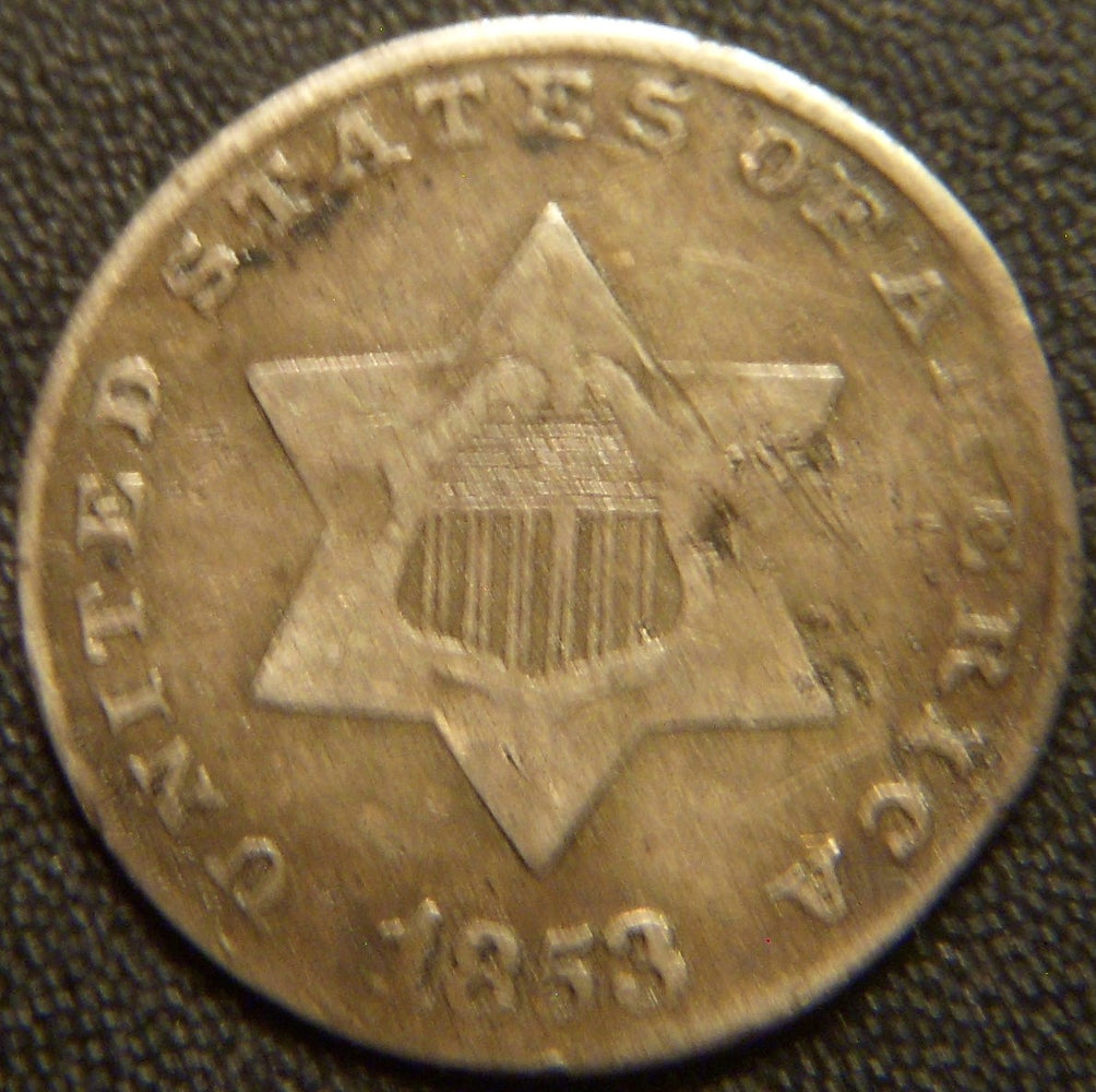 1853 Silver Three Cent - Very Good
