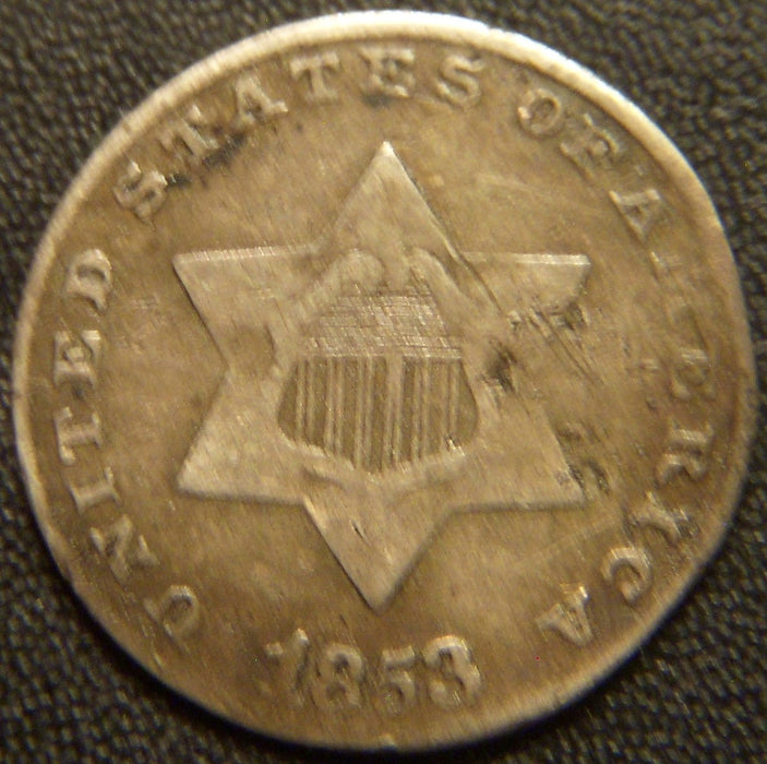 1853 Silver Three Cent - Very Good