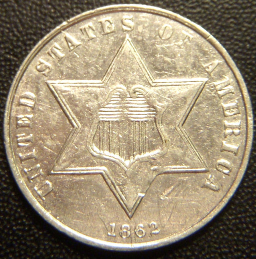 1862 Silver Three Cent - Very Fine