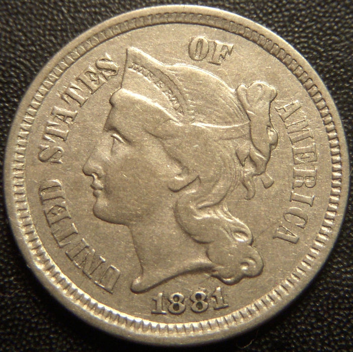 1881 Three Cent - Very Fine