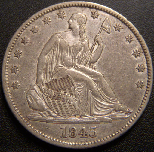 1843 Seated Half Dollar - AU