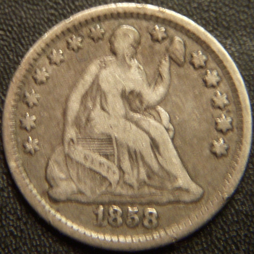 1858 Seated Half Dime - Fine