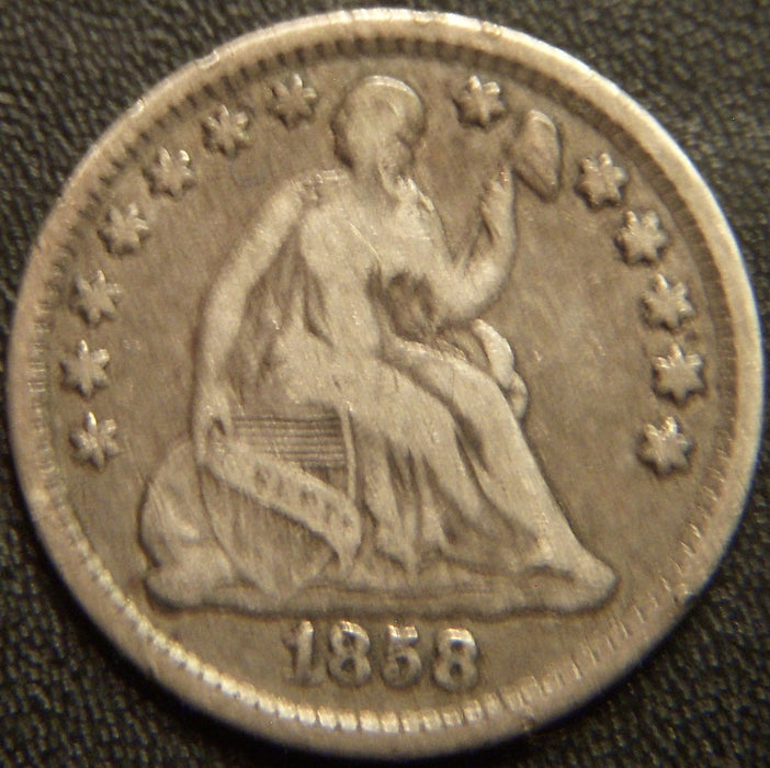 1858 Seated Half Dime - Fine
