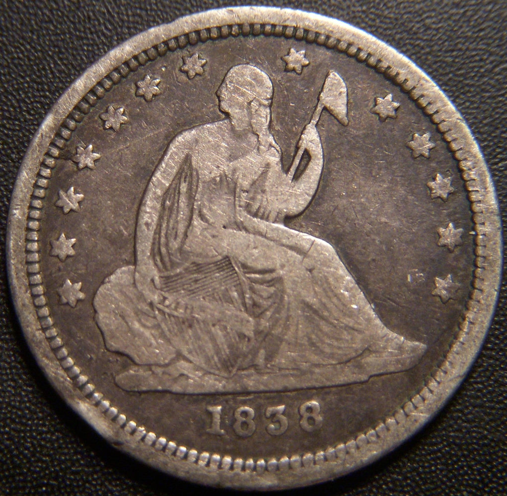 1838 Seated Quarter - Very Good