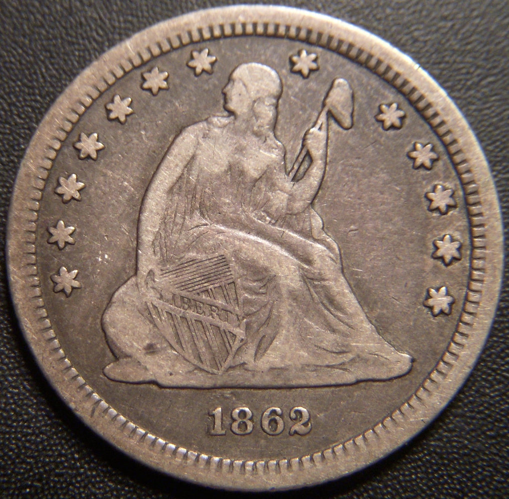 1862 Seated Quarter - Very Fine