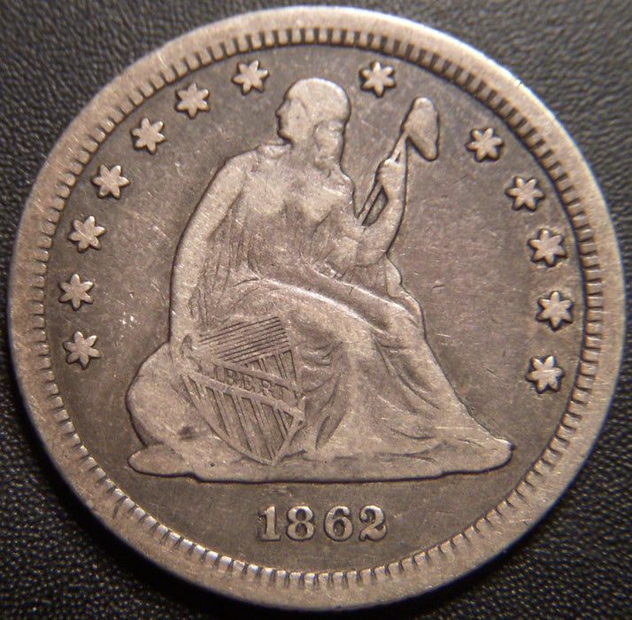 1862 Seated Quarter - Very Fine