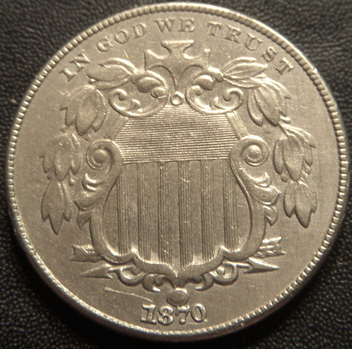 1870 Shield Nickel - AU