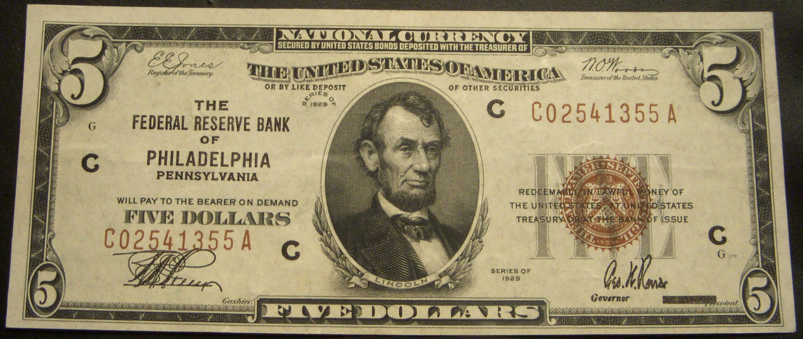 1929 (C) $5 Federal Reserve Note - FR# 1850C