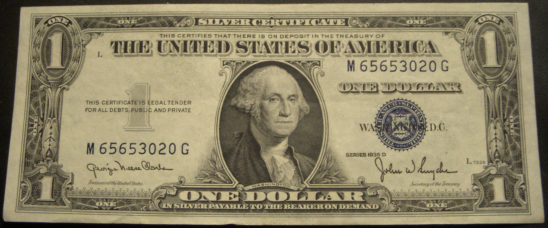 1935D $1 Silver Certificate - FR# 1613N