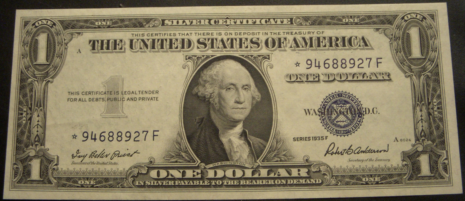 1935F $1 Silver Certificate - FR# 1615* STAR Note